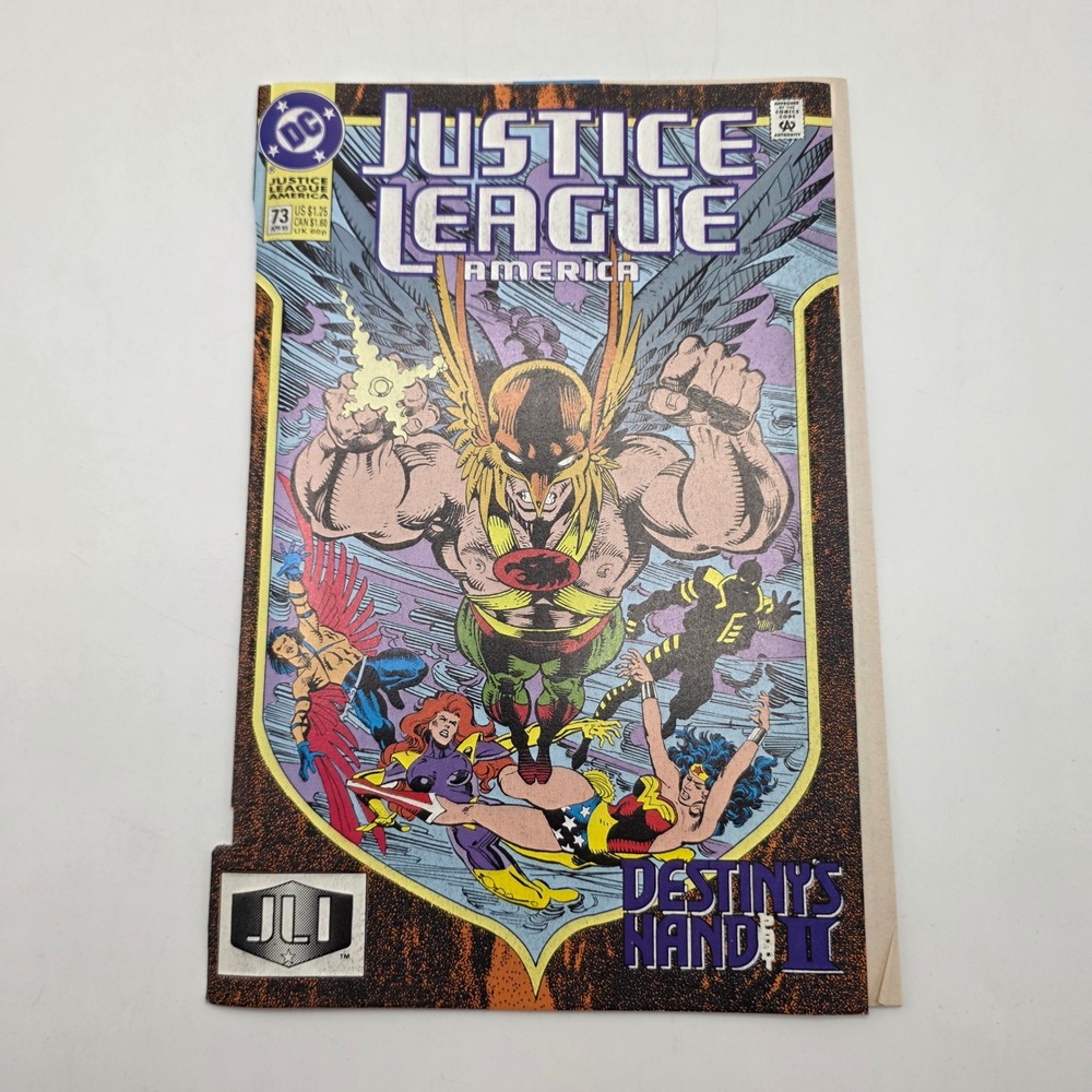DC Comics Justice League America 73 Destiny's Hand II Hawkman Wonder Woman 1993